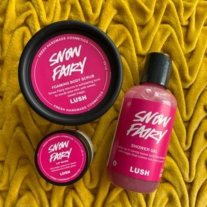 New LUSH Holiday Exclusive Snow Fairy Set Shower Gel Lip Mask Foaming Body Scrub